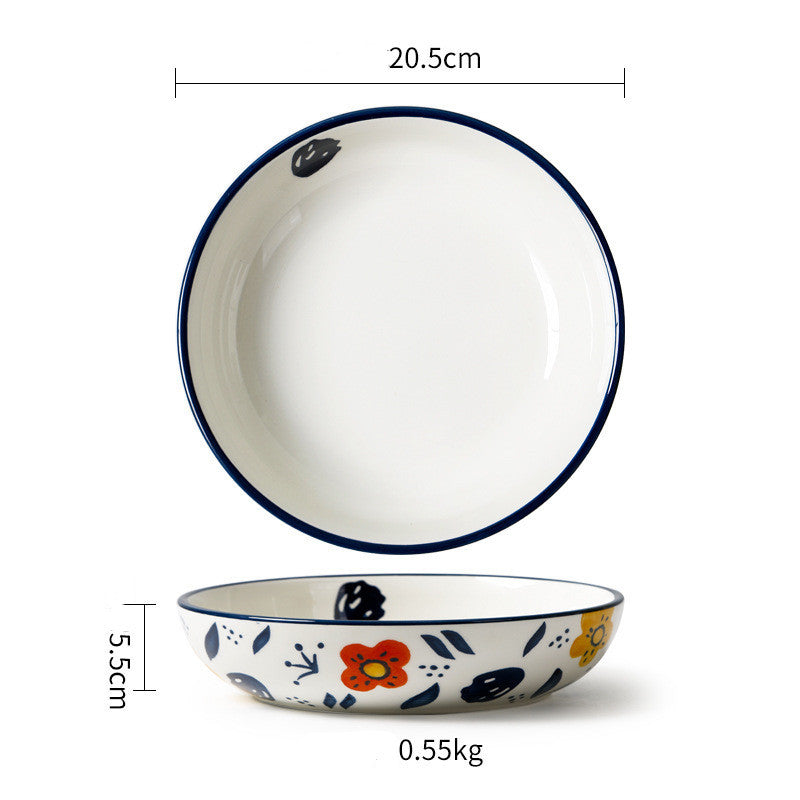 Ceramic Tableware Pastoral Style Home Plate Dinner Plate - Heritage cosmetics and beauty care