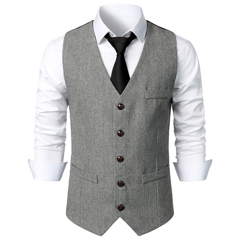 Men's British Style Vintage Suit Vest - Heritage cosmetics and beauty care