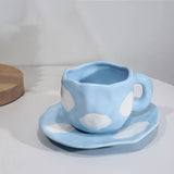 Ceramic Tulip Coffee Cup And Saucer Set