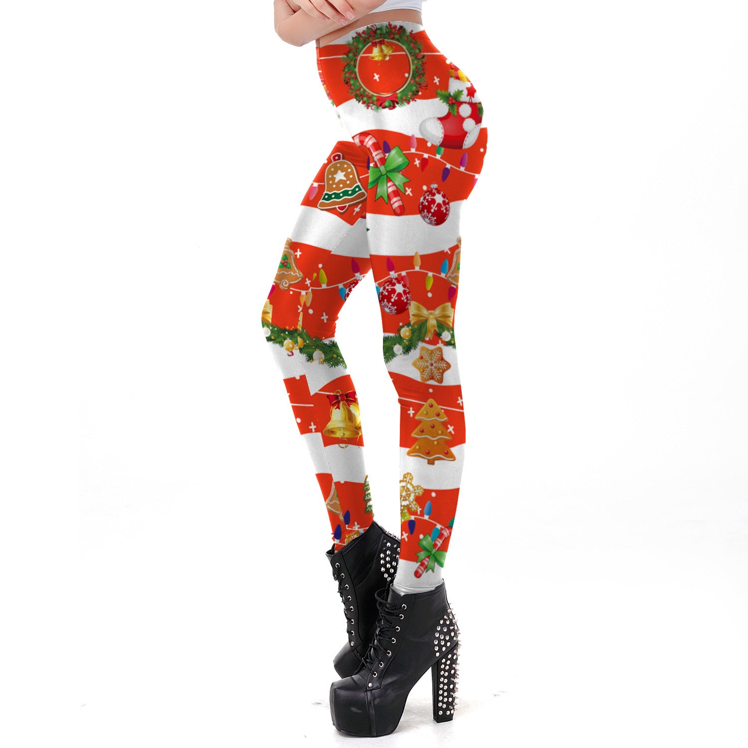 Women Christmas Digital Print Tight Leggings - Heritage cosmetics and beauty care