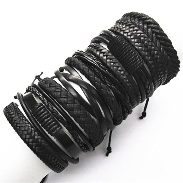 Fashion Bracelets 10pcs Set Wrap Woven Fashion Handmade Men - Heritage cosmetics and beauty care