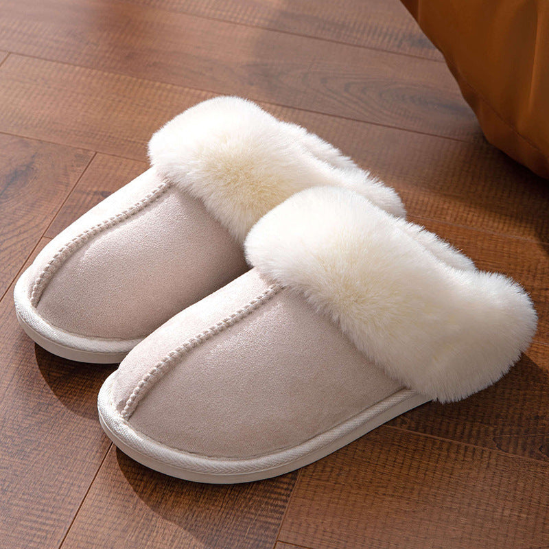 Fluffy Slippers Autumn Winter Home Indoor Cotton Slippers Warm Slugged Bottom Home Heritage cosmetics and beauty care