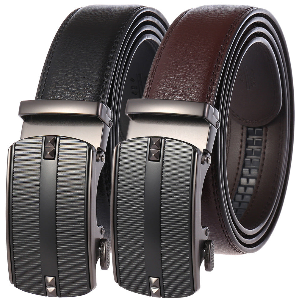 Automatic Buckle Belt Men's Two-layer Cowhide - Heritage cosmetics and beauty care