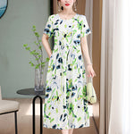 Casual Extra Large Size Cotton Silk Mother Loose Dress Women - Heritage cosmetics and beauty care