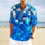 Simple Printed Stand Collar Men's Casual Shirt - Heritage cosmetics and beauty care