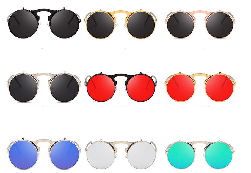 Round frame flip sunglasses - Heritage cosmetics and beauty care