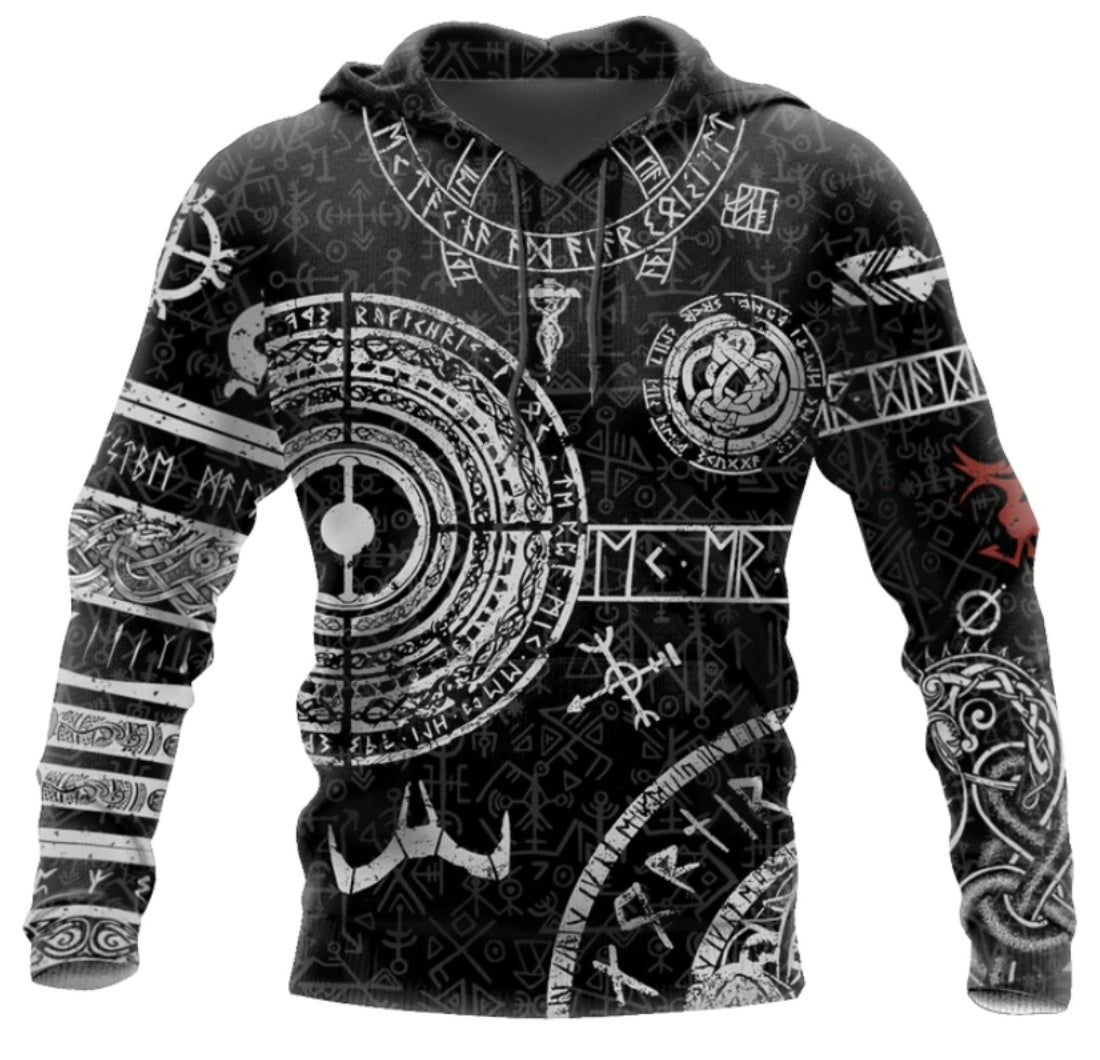 Viking Odin Tattoo D Printed Men hoodies - Heritage cosmetics and beauty care