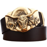 Cowhide Leather  Belt With Copper Buckle - Heritage cosmetics and beauty care