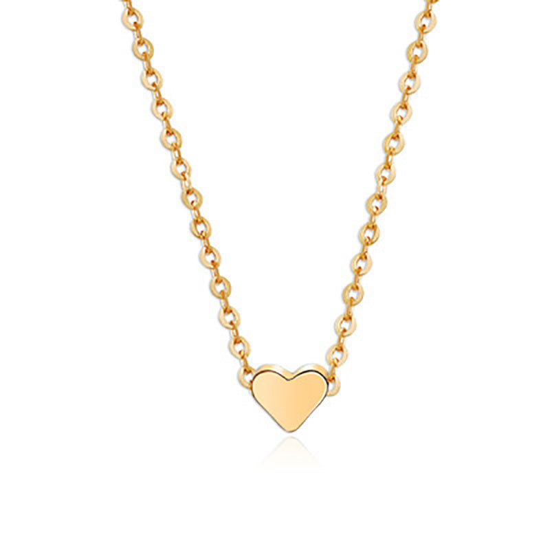 Simple Fashion Gold Color Double-sided Love Pendant Necklaces Clavicle Chains Necklace Women Jewelry Valentines Day Gift - Heritage cosmetics and beauty care Heritage cosmetics and beauty care 0 Heritage cosmetics and beauty care 12.00