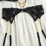 Flame Embroidered Chain Bra Set - Heritage cosmetics and beauty care