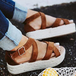 Women's platform sandals with straps - Heritage cosmetics and beauty care