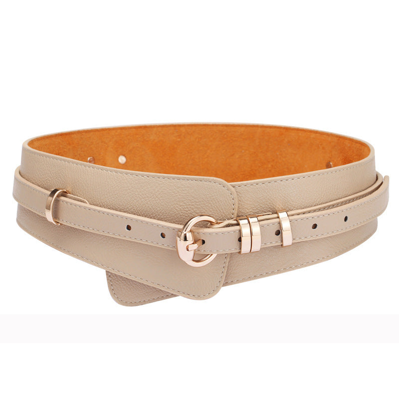 Women's Leather Litchi Pin Buckle Style Wide Belt - Heritage cosmetics and beauty care