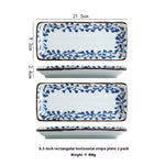 Ceramic Horizontal Pattern Sushi Kebabs Long Plate Restaurant Commercial Side Dish Tableware - Heritage cosmetics and beauty care