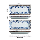 Ceramic Horizontal Pattern Sushi Kebabs Long Plate Restaurant Commercial Side Dish Tableware - Heritage cosmetics and beauty care