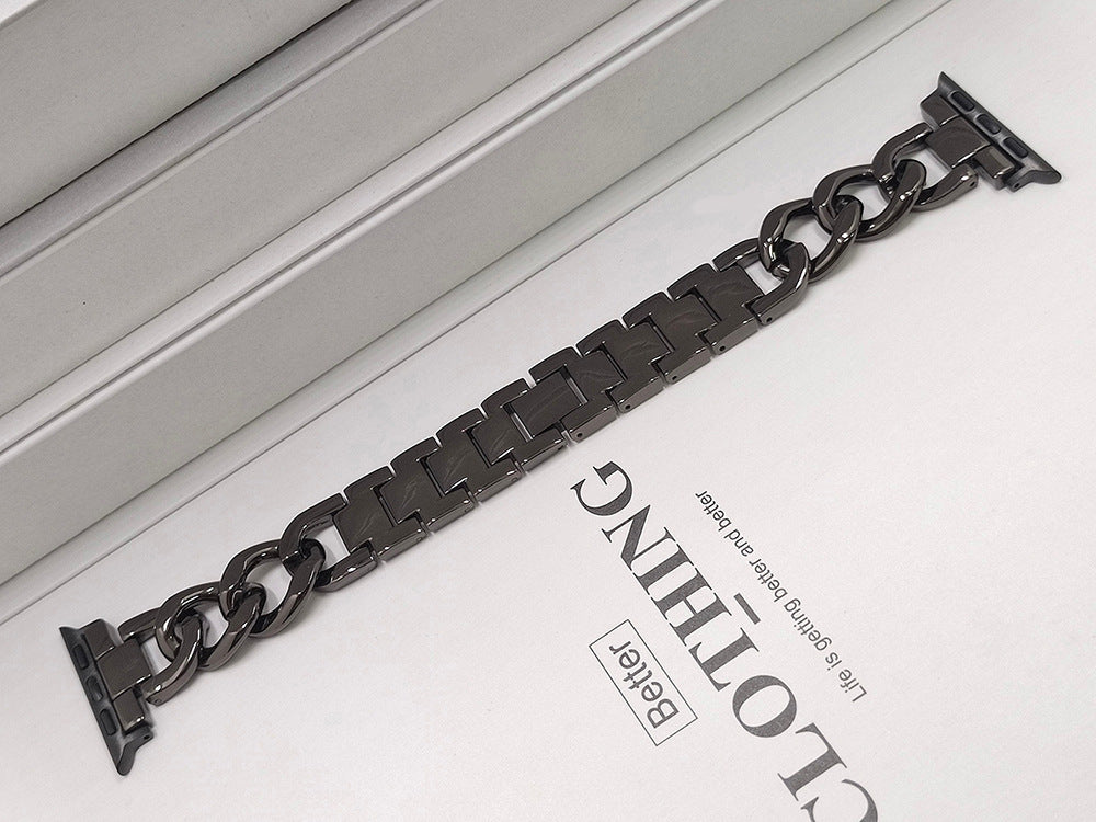 Single Row Denim Chain Metal Watch Band - Heritage cosmetics and beauty care