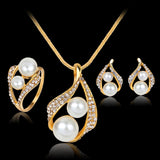 Three-piece Set Of Earrings Necklaces  Rings  And Pearls - Heritage cosmetics and beauty care