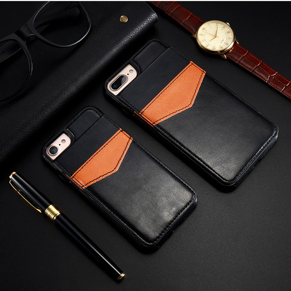 Compatible With Apple, Retro Leather Wallet Case For 8 7 6S 6 Plus Card Slot Holder Phone Cases Heritage cosmetics and beauty care