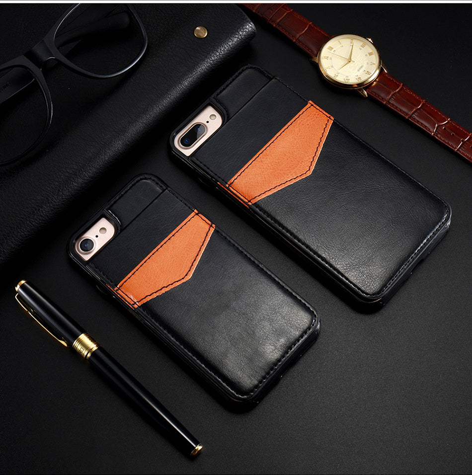 Compatible With Apple, Retro Leather Wallet Case For 8 7 6S 6 Plus Card Slot Holder Phone Cases Heritage cosmetics and beauty care