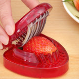 Red Strawberry Slicer Plastic Fruit Carving Tools Salad Cutter Berry Strawberry Cake Decoration Cutter Kitchen Gadgets - Heritage cosmetics and beauty care