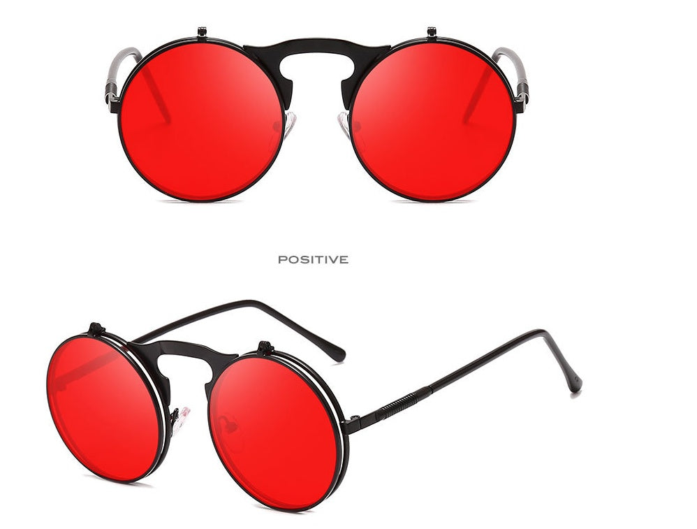 Round frame flip sunglasses - Heritage cosmetics and beauty care