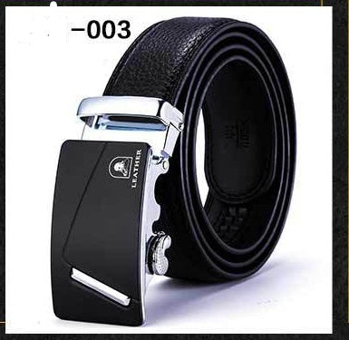 Two-layer leather belt business men's smooth automatic buckle leather belt - Heritage cosmetics and beauty care