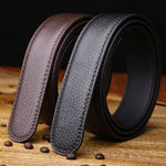 Two-layer leather belt business men's smooth automatic buckle leather belt - Heritage cosmetics and beauty care