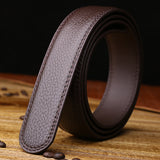 Two-layer leather belt business men's smooth automatic buckle leather belt - Heritage cosmetics and beauty care