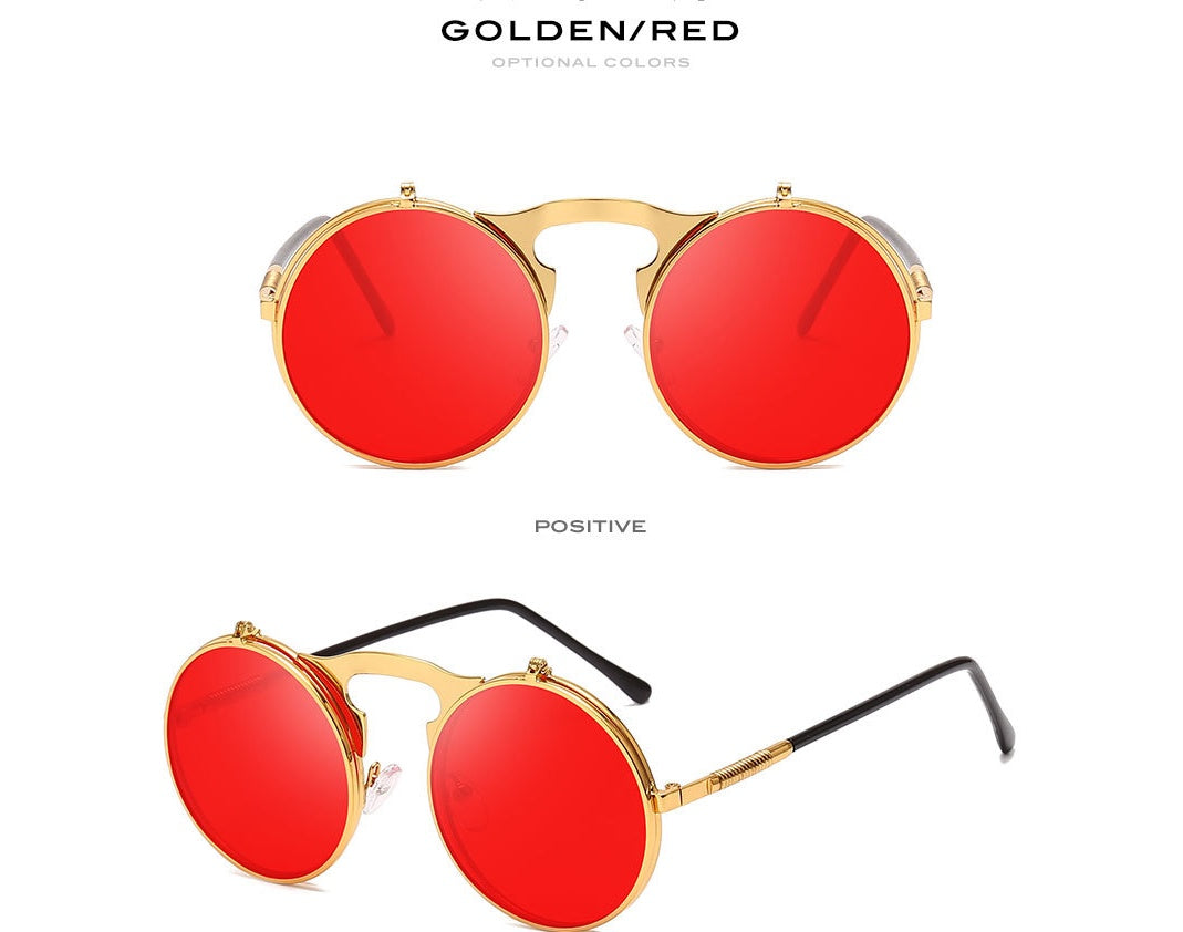 Round frame flip sunglasses - Heritage cosmetics and beauty care