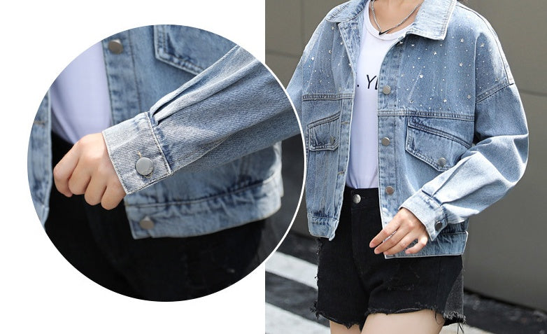 Real Shot Casual Denim Jacket Women Loose Short - Heritage cosmetics and beauty care