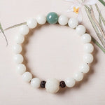 Natural white jade Bodhi bracelets beads bracelets women's simple Bodhi bracelets transfer beads - Heritage cosmetics and beauty care