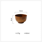 Wooden Bowl Japanese Style Wood Rice Soup Bowl Salad Bowl Food Container Large Small Bowl for Kids Tableware Wooden Utensils