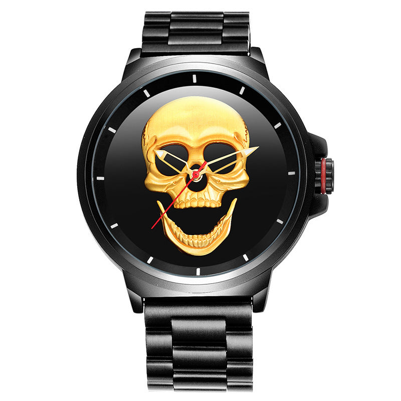 3D Black Watch Pirate Skull Style Quartz Men Watches Brand Men Military steel Men Sports Watch Waterproof Relogio Masculino - Heritage cosmetics and beauty care