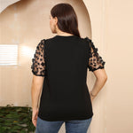 Women's Summer Plus Size Mesh Sequined Short Sleeve Top T-Shirts Heritage cosmetics and beauty care