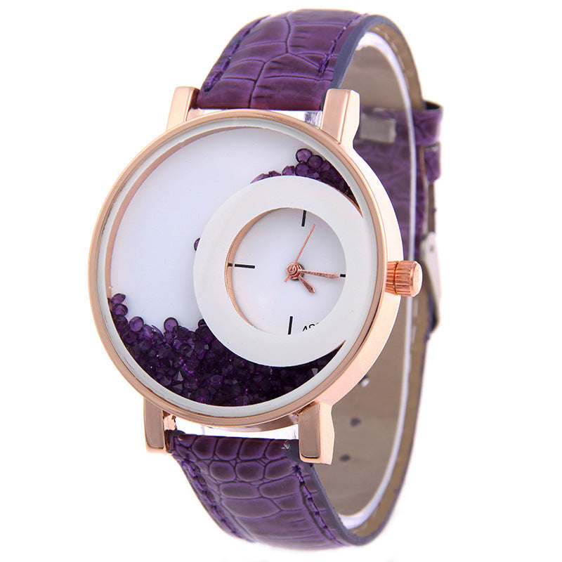 Amazon Explosion Brand, Europe And America Hot Fashion Quartz Watches 489 Full Drilling Quicksand Female Watches Female - Heritage cosmetics and beauty care