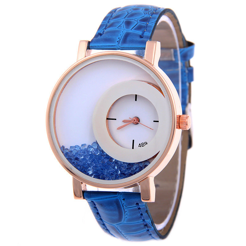 Amazon Explosion Brand, Europe And America Hot Fashion Quartz Watches 489 Full Drilling Quicksand Female Watches Female - Heritage cosmetics and beauty care