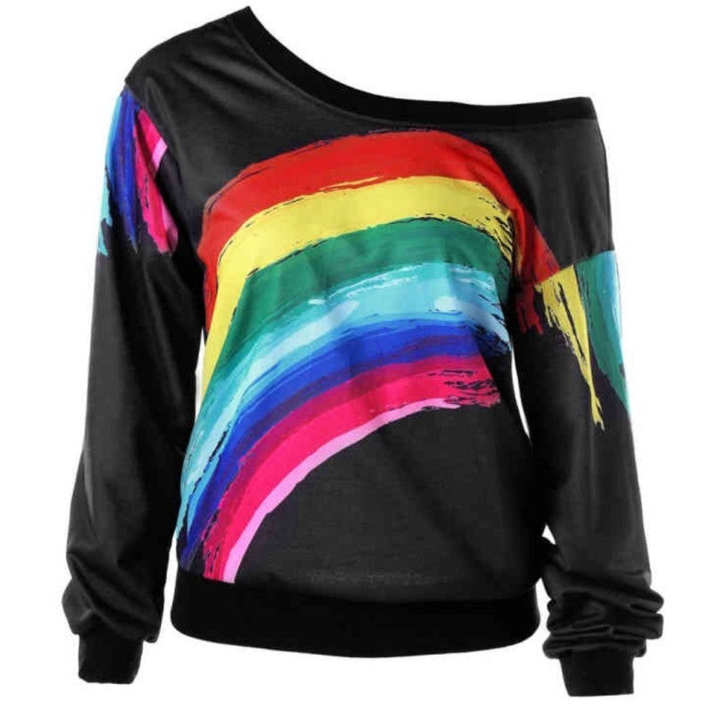 Rainbow Print Hoodies Pullover Loos - Heritage cosmetics and beauty care