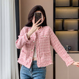 Classic Style Tweed Cardigan Coat For Women