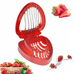 Red Strawberry Slicer Plastic Fruit Carving Tools Salad Cutter Berry Strawberry Cake Decoration Cutter Kitchen Gadgets - Heritage cosmetics and beauty care