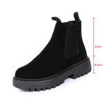 Women Ankle Boots Solid Color Chunky Boots Autumn Winter Platform Shoes - Heritage cosmetics and beauty care