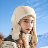 Down Plush Hat For Women Cycling Windproof Waterproof Ear Protection Warm Fashion Hats Winter Thicken Caps - Heritage cosmetics and beauty care