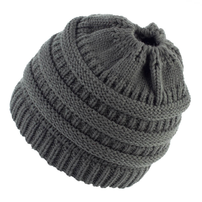 Women's ponytail knit wool cap - Heritage cosmetics and beauty care