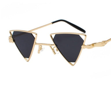 new sunglasses punk wind triangle hollow sunglasses glasses Europe and the United States personality metal sunglasses - Heritage cosmetics and beauty care