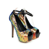 Super high heel sequined high heels - Heritage cosmetics and beauty care