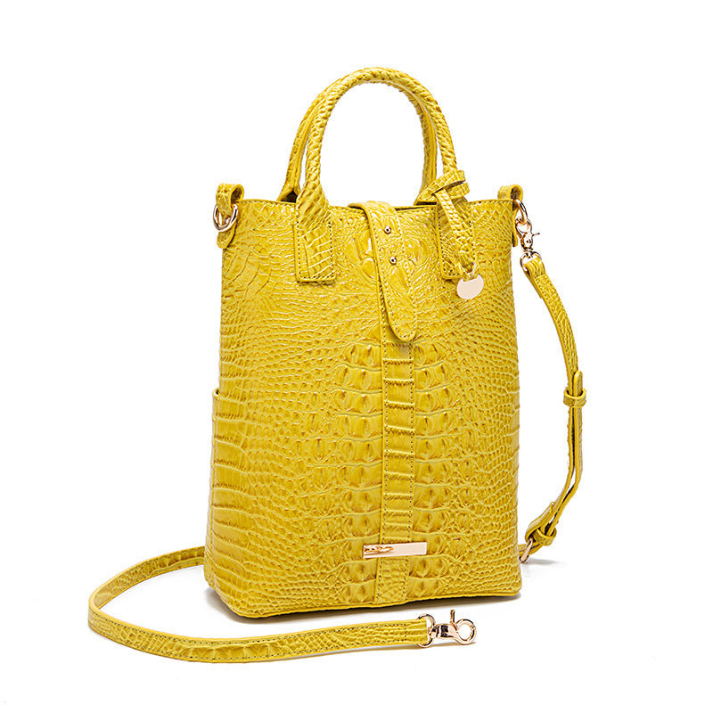 Women's Retro Multi-color Concave-convex Crocodile Pattern Shoulder Bag Heritage cosmetics and beauty care