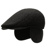 Outdoor Cycling Warm Short Brim Beret Middle-aged And Elderly Men Ear Protection Advance Hats - Heritage cosmetics and beauty care