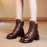 Thick Bottom Solid Color Ankle Boots Women - Heritage cosmetics and beauty care