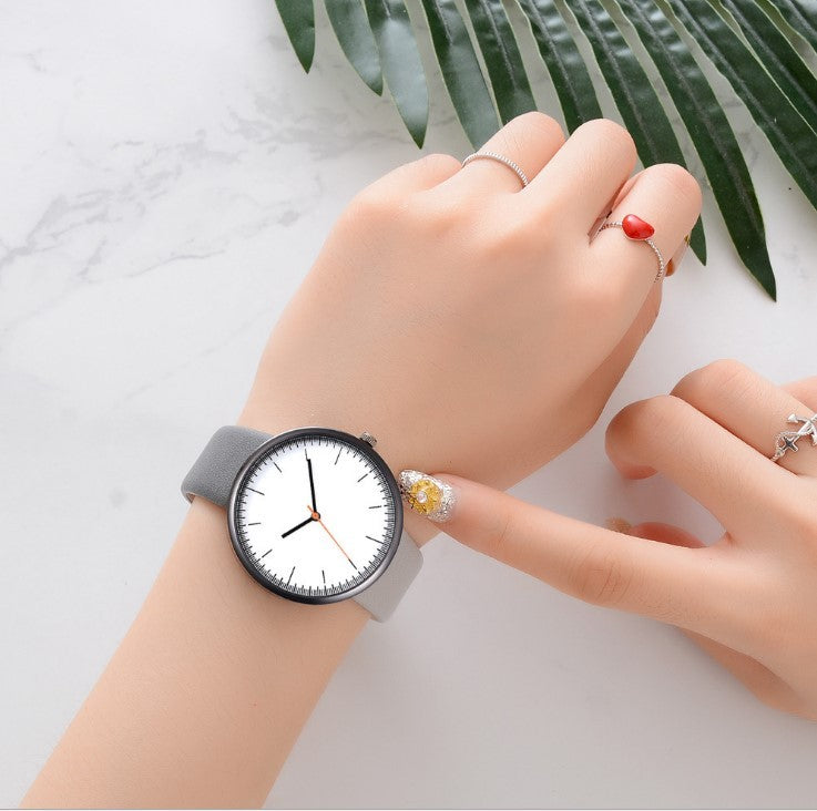 Women Watch Gray Contrast Leather Quartz Watch Women Watches Lovers Unisex Casual Ladies Wrist Watch Clock Relogio Feminino - Heritage cosmetics and beauty care