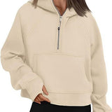 Zipper Hoodies Sweatshirts With Pocket Loose Sport Tops Long Sleeve Pullover Sweaters Winter Fall Outfits Women Clothing - Heritage cosmetics and beauty care