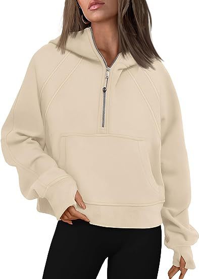 Zipper Hoodies Sweatshirts With Pocket Loose Sport Tops Long Sleeve Pullover Sweaters Winter Fall Outfits Women Clothing - Heritage cosmetics and beauty care