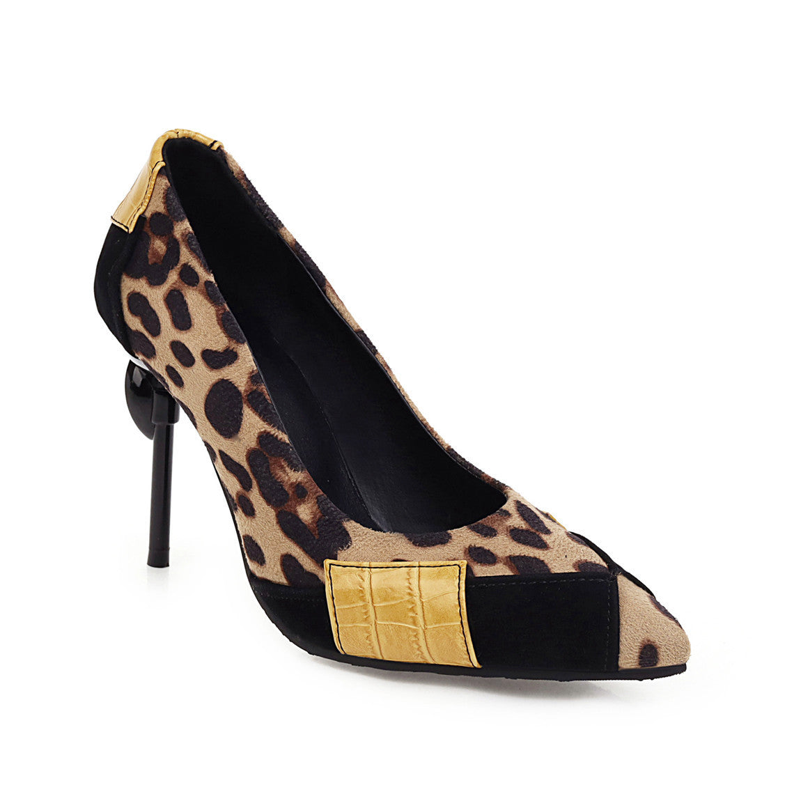 Sexy leopard print spliced stiletto heels - Heritage cosmetics and beauty care